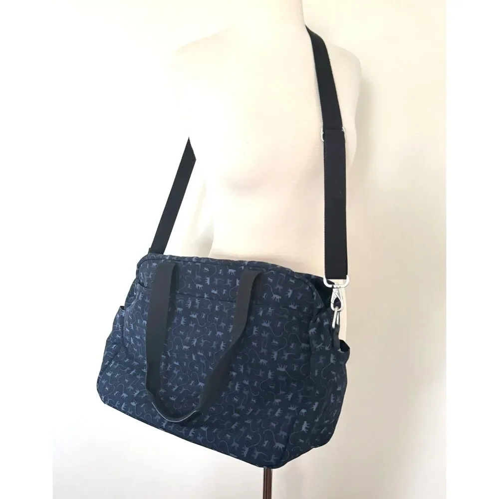 Rare Kipling Popper Diaper Bag Monkey Mania Print Nylon Utility Travel Tote